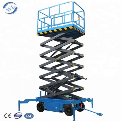 Electric scissor lift four wheels mobile scissor lift manual full rise scissor lif WLY0.5-10